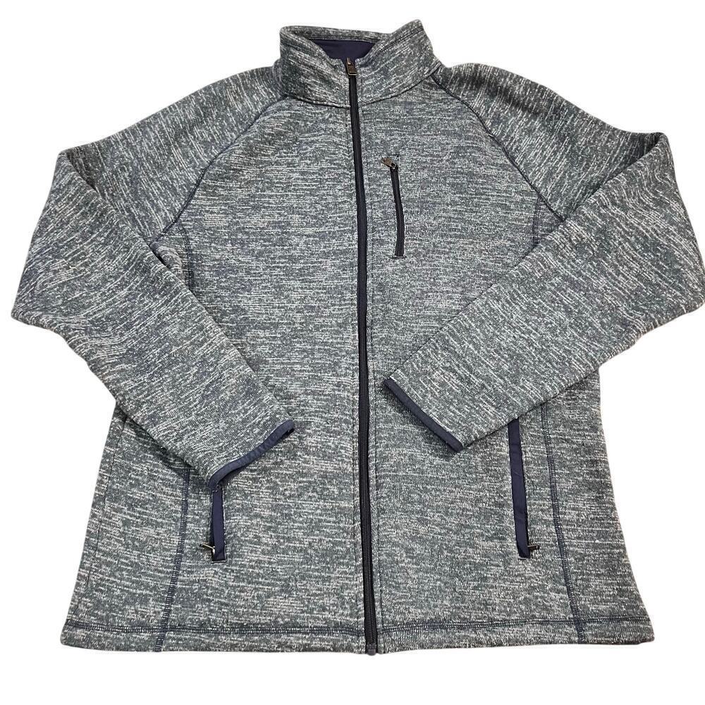 SwissTech Men's Soft Shell Heathered Navy Full Zip Jacket Size Medium Midweight